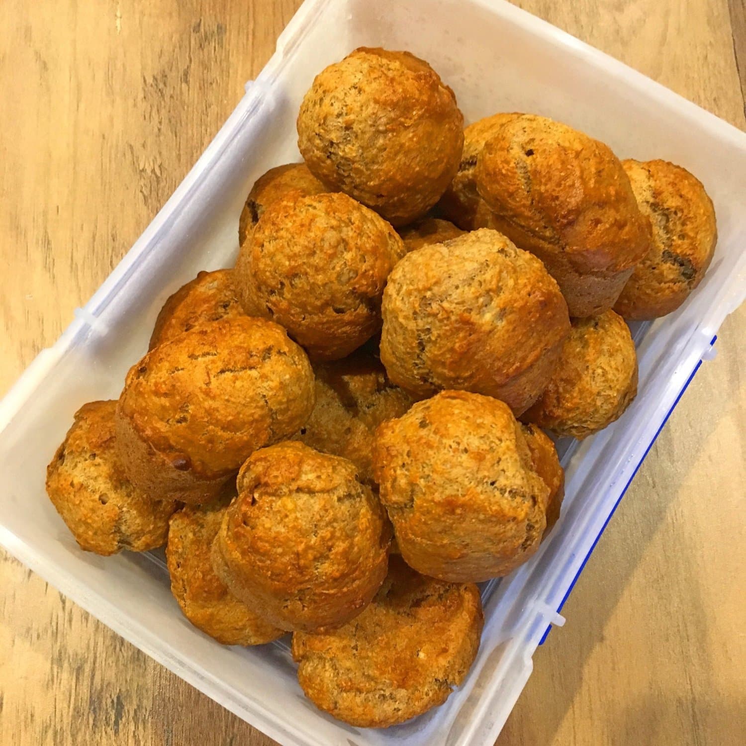 Eggless Banana Bran Mini Muffins with Cinnamon and Ginger