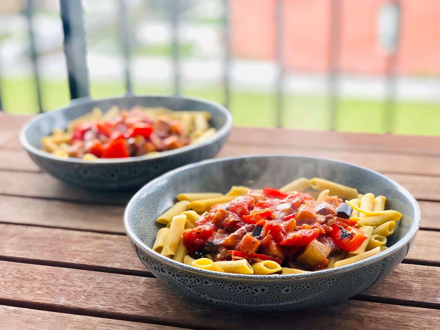 Roasted Eggplant Tomato Penne Pasta